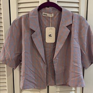NWT- Elodie Pastel Purple & Neon Peach Crop Blazer